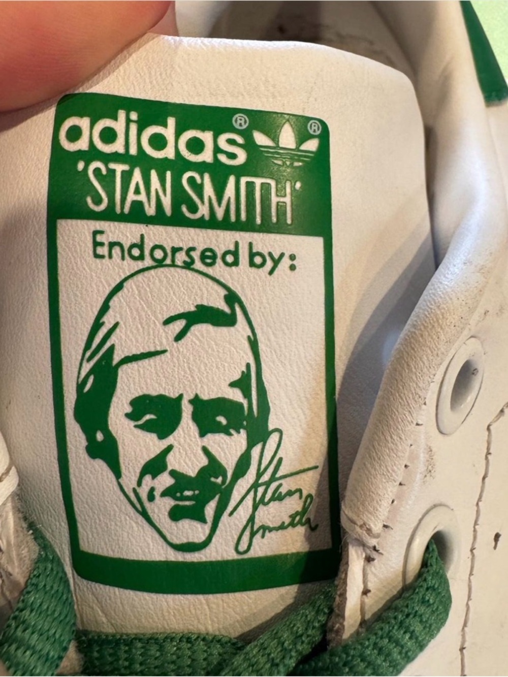 adidas Stan Smith White and Green Leather Sneaker